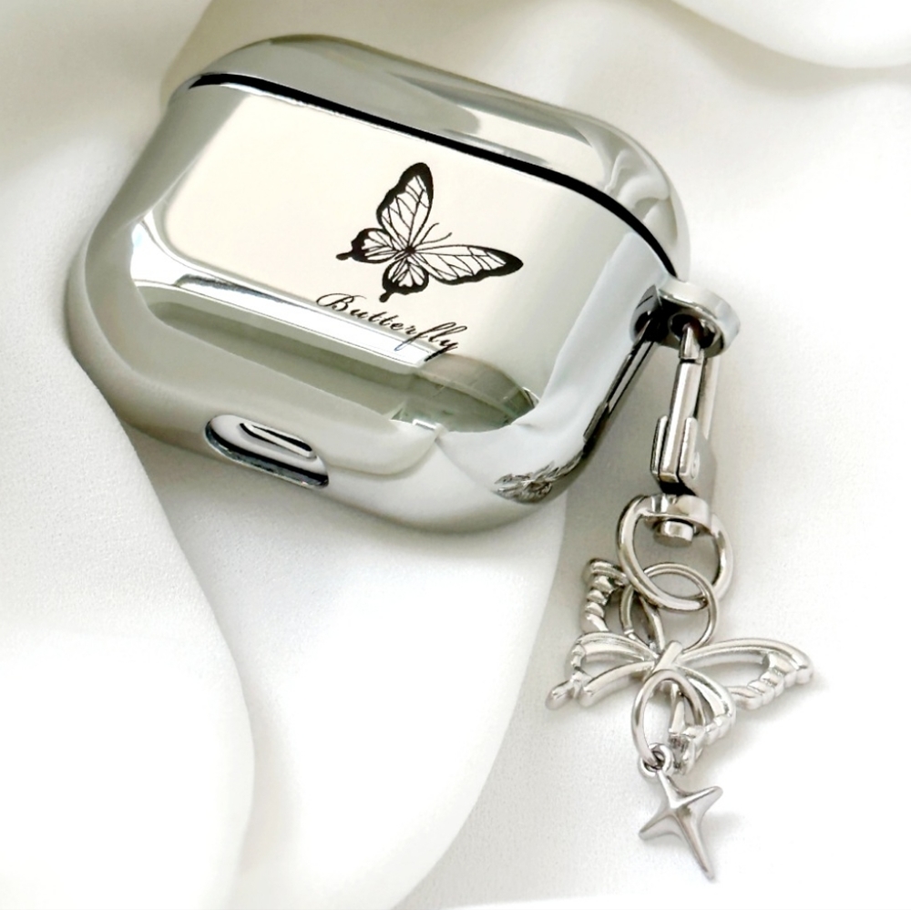 🆕️ Butterfly Keyring Set Drawing Metal AirPods Case